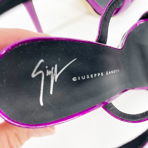 Giuseppe Zanotti Metallic Fuchsia Cruel Alien Wing Stiletto Heel Sandals 38 - Picture 10 of 13